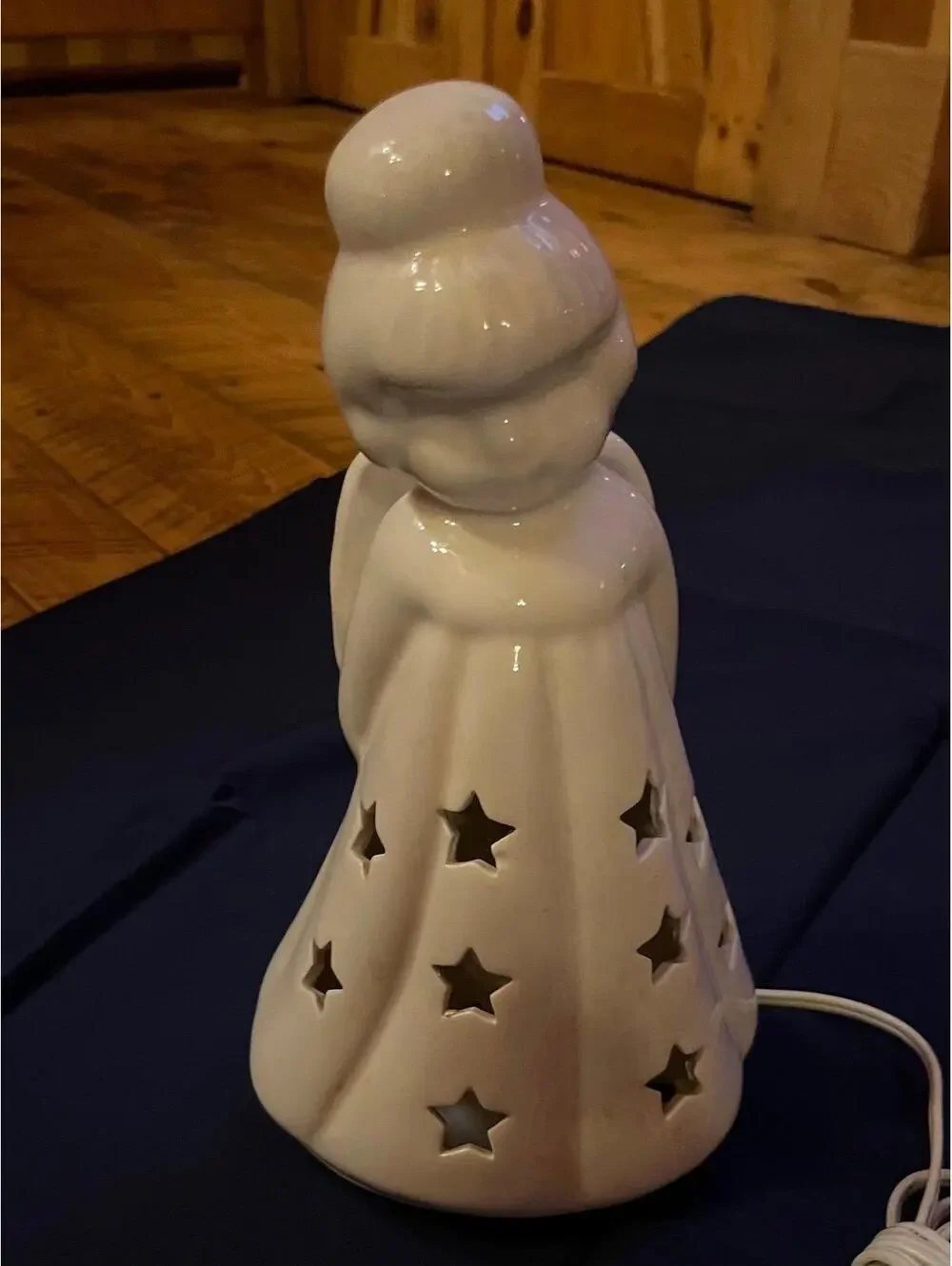 Vintage Star Angel Ceramic Electric Lamp 9.5” Portable Works by Underwriters Lab